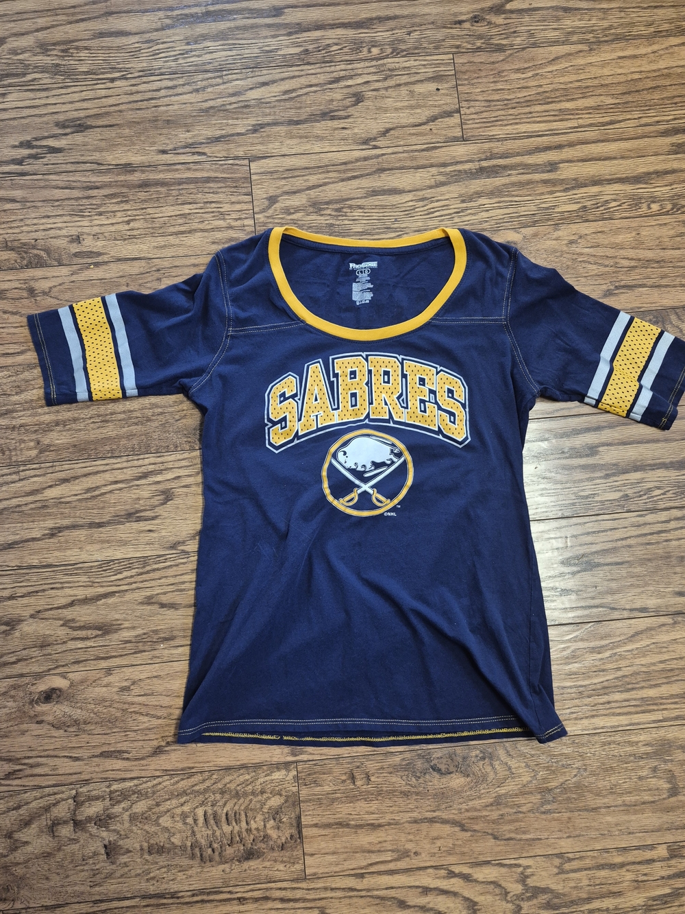 Pro Edge Navy and Gold Sabres Short Sleeve Tee